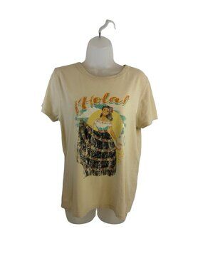 Tan Hola Graphic Short Sleeve Tee Size Large
